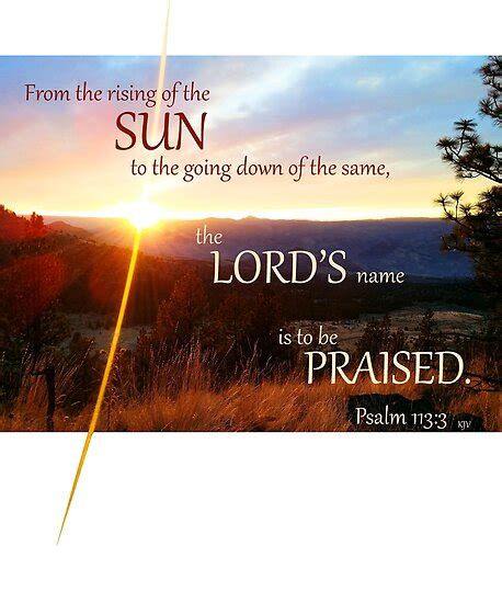 Psalm 1133 Bible Verse Sunset Sunrise Christian Sun Rays Posters By