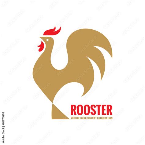 Rooster vector logo concept. Bird cock illustration. Stock Vector ...