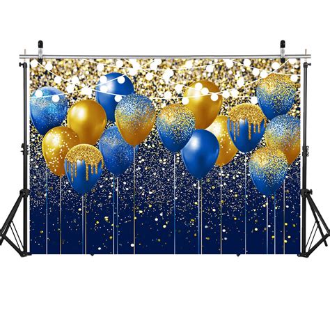 Buy WOLADA Blue and Gold Backdrop Royal Blue Backdrop Navy Blue ...