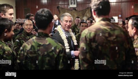 The Prince Of Wales Centre Talks To Soldiers During A Visit To Kent