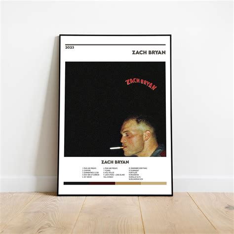 Zach Bryan Zach Bryan Album Cover Print Poster Minimalist Album Cover Poster Album Prints