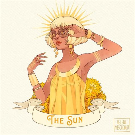 The Sun Humanization Art By Helena Mischenko イラスト