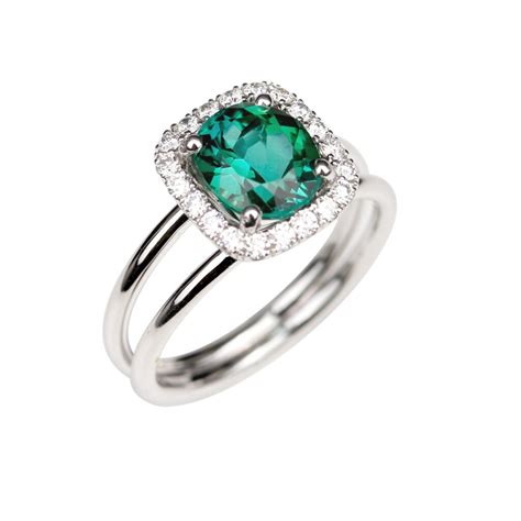 Bague Tourmaline Verte Entourage Diamants Eug Nie Jour De Fian Ailles