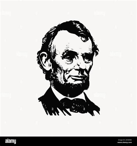 Abraham Lincoln portrait, US president illustration vector Stock Vector ...