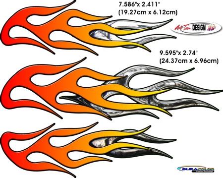 Motorcycle Flame Decal Kit 1