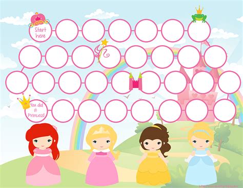 Chore Reward Charts Princesses And Super Heroes Sticker Chart