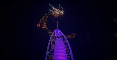 WATCH Dubai Celebrates Lunar New Year With 1000 Foot Drone Dragon