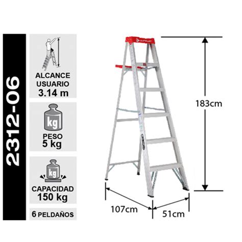 Escalera Aluminio Tijera Pelda Os Cuprum Tecnoplus