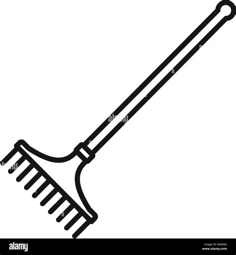 Garden Rake Icon Outline Garden Rake Vector Icon For Web Design