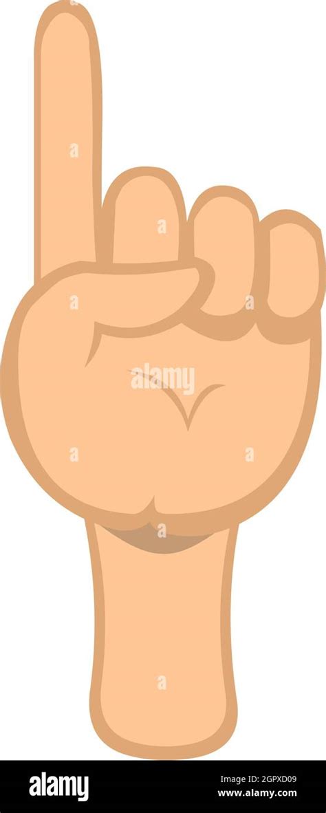 Vector illustration of a cartoon hand pointing its index finger up ...