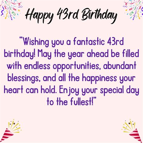 200 Happy 43rd Birthday Wishes Quotes Messages With Images