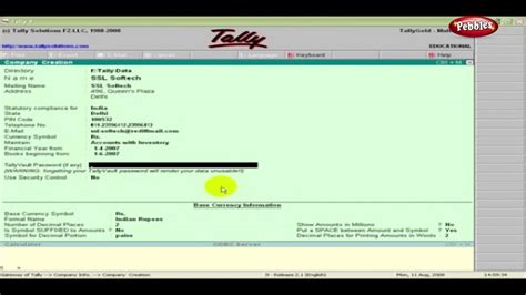 Learn Tally In English Creating A New Company Tally Erp Full