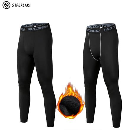 Pantalones térmicos de terciopelo para hombre mallas ajustadas de