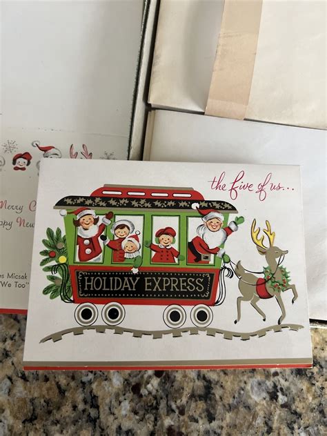 Vintage Boxed Christmas Cards Holiday Express Five Of Us Cards