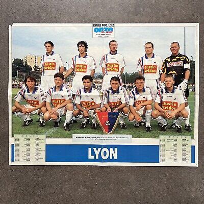 POSTER OLYMPIQUE LYONNAIS OL ONZE MONDIAL 1995 1996 DIVISION 1 FRANCE