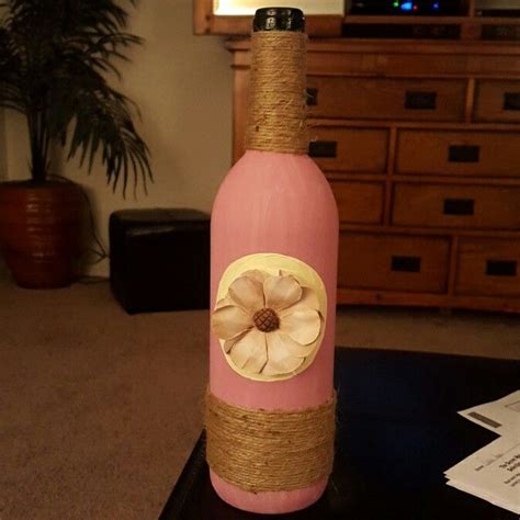 Handpainted Twine Wrapped Wine Bottle Wrapped Wine Bottles Pinterest