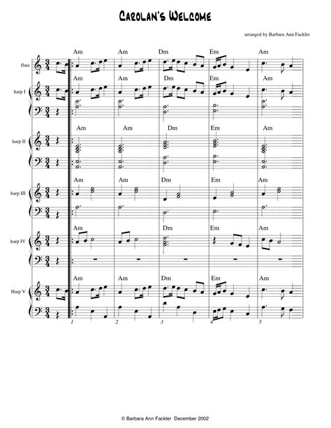 beginning lever harp sheet music for ensemble ~ easy harp circle sheet ...