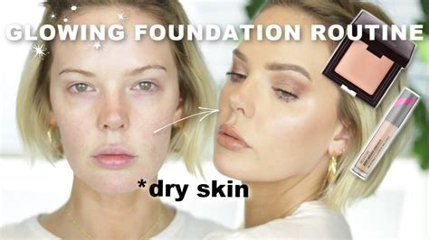 Glowy Foundation Routine For Dry Skin Full Face Tutorial