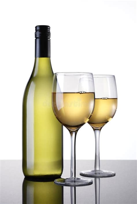 Wine Bottle And Two Glasses Stock Image Image Of Background Imbide