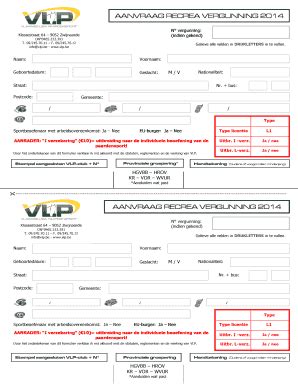 Fillable Online Recrea 2014 Algemeen VLP Vlaamse Liga Paardensport
