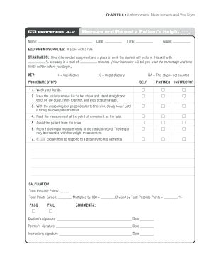 Fillable Online Chapter Anthropometric Measurements And Vital Signs