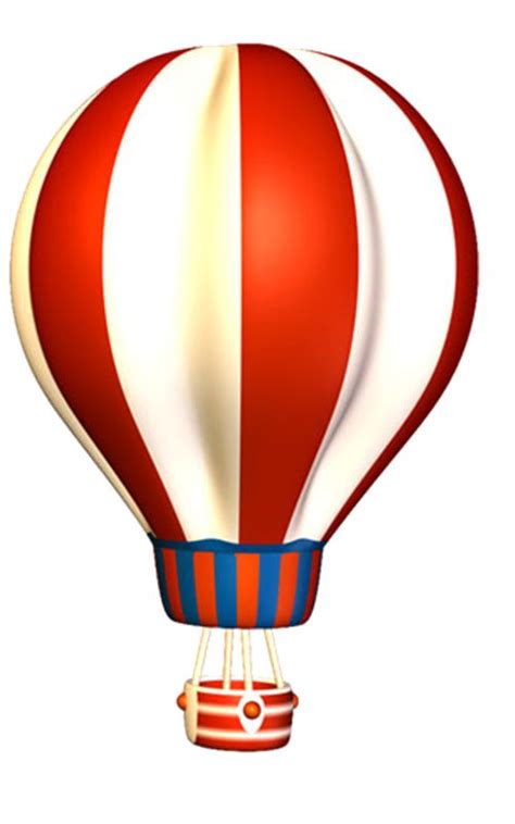 Red and White Striped Hot Air Balloon for Kids' Party