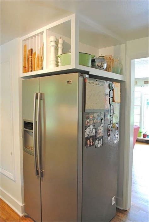 Ideas For Using That Awkward Space Above The Fridge Kitchen Remodel