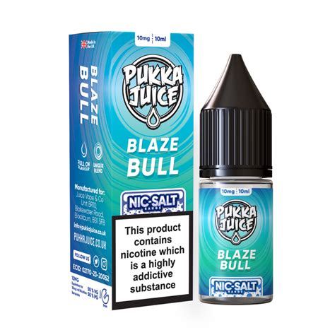 Blaze Bull Nic Salt E Liquid By Pukka Juice Free Next Day Delivery