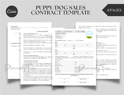 Editable Puppy Sales Contract Template Dog Or Puppy Sale Contract