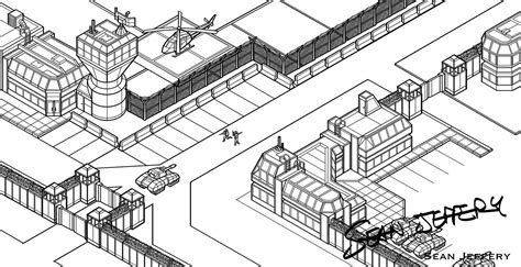 ArtStation - Isometric Layout: Sci-fi Military Base