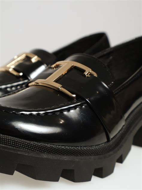 Old Gold Rectangular Trim Shoe Black Edgars