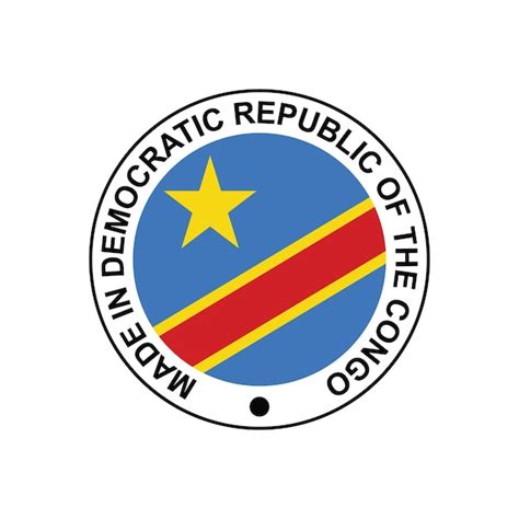 Feito Na Rep Blica Democr Tica Do Congo Selo Em C Rculo Bandeira Em