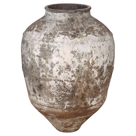 Large Painted Terracotta Olive Jar For Sale At 1stDibs