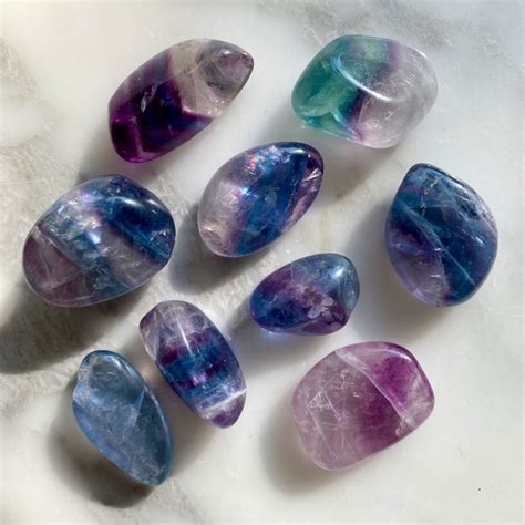 Rainbow Fluorite Tumbled Pocket Stone Minera Emporium Crystal