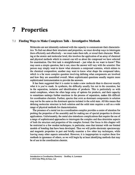 Properties - Inorganic Chemistry - Studocu