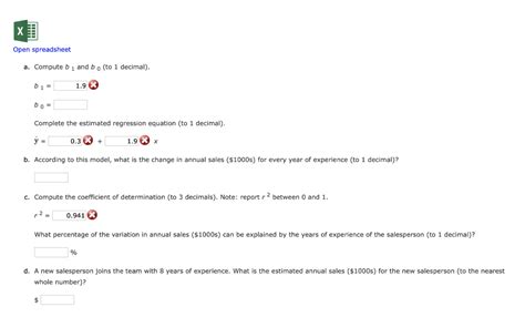 Solved A Sales Manager Collected Data On Annual Sales For Chegg