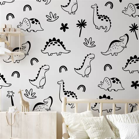 Dinosaur Wall Stickers Dinosaur Wall Decals Nursery Wall Etsy