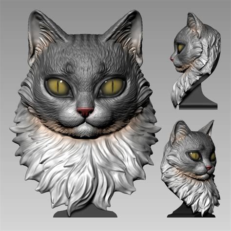 3d Printable Maine Coon Head By The Garawake