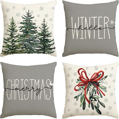 Avoin Colorlife Merry Christmas Tree Hello Winter Throw Pillow Covers