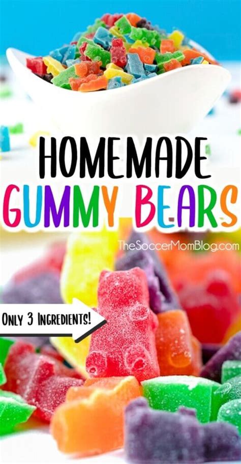 3 Ingredient Homemade Gummy Bears With Jello The Soccer Mom Blog