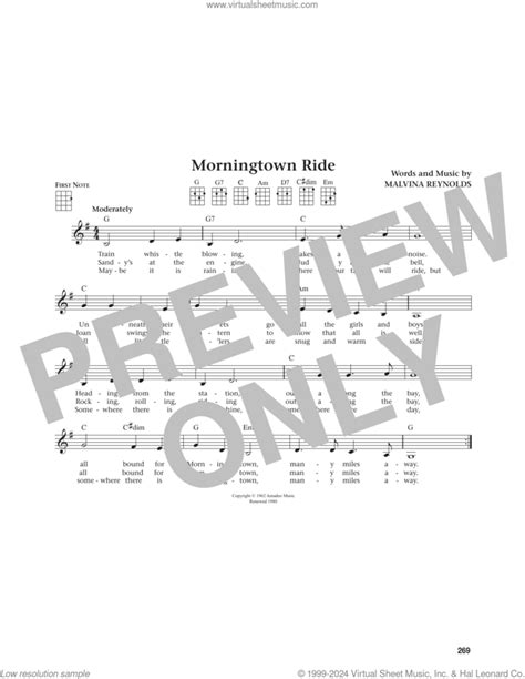 Morningtown Ride From The Daily Ukulele Arr Jim Beloff Sheet Music