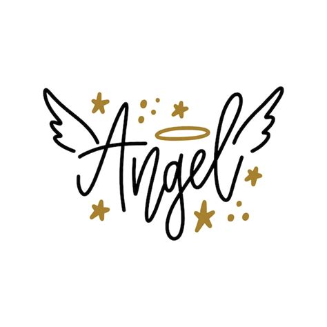 Premium Vector Angel Lettering Teen Age Youth Text Girl Concept With