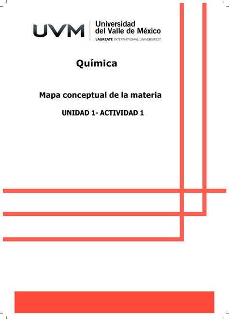 Mapa Conceptual Unidad 1 Actividad 1 Química Mapa conceptual de la