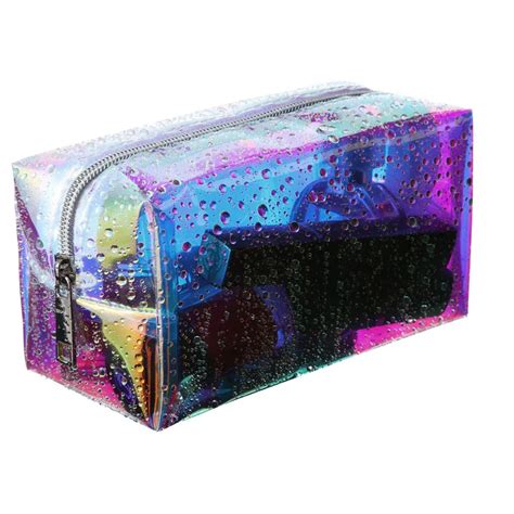 Laser Holographic Makeup Bag Rainbow Transparent Travel Toiletry Bags