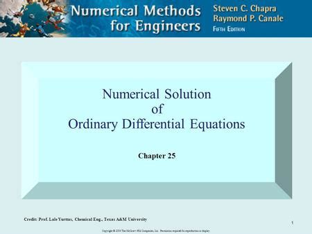 Se Numerical Methods Topic Ordinary Differential Equations Odes