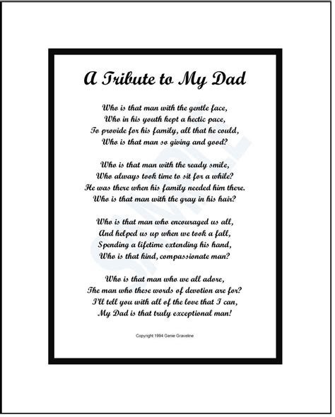 Dad Poem Unframed Digital Download Ts Presents For Dad Dad Verse Print Saying Thank You