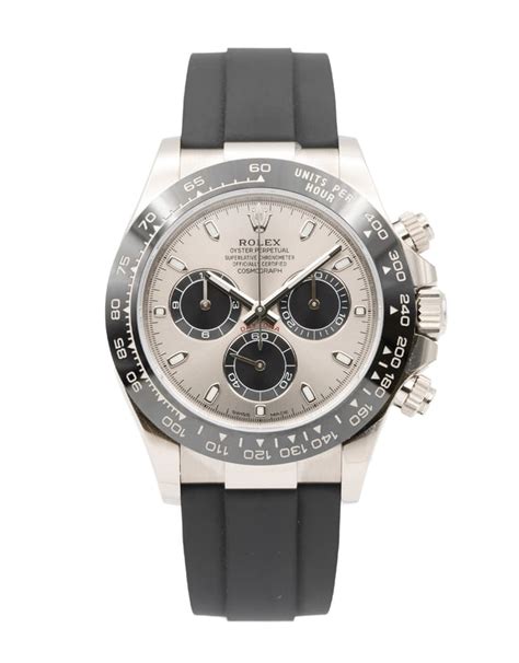 Rolex Daytona Ln Steel Black Dial Rubber Strap