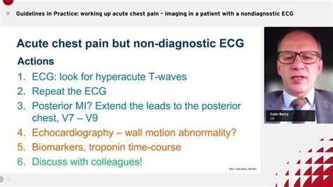 Esc 365 A Patient With Nstemi And A Nondiagnostic Ecg What Do The