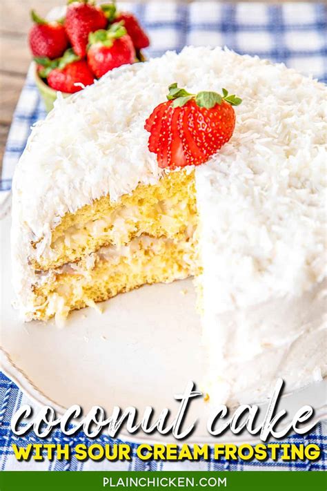 Coconut Cake With Sour Cream Frosting Plain Chicken