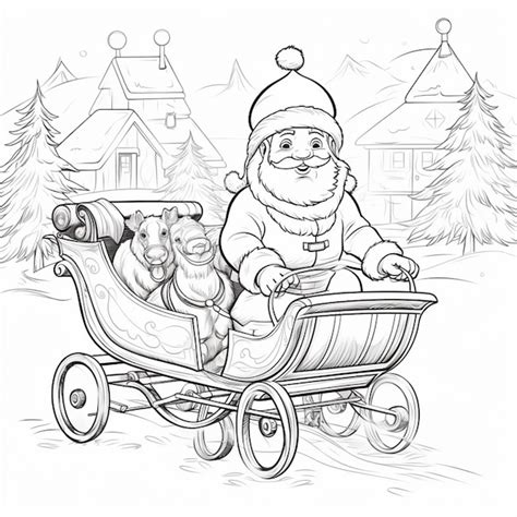 Premium Photo Santa Claus Riding In A Sleigh With A Dog And A Teddy